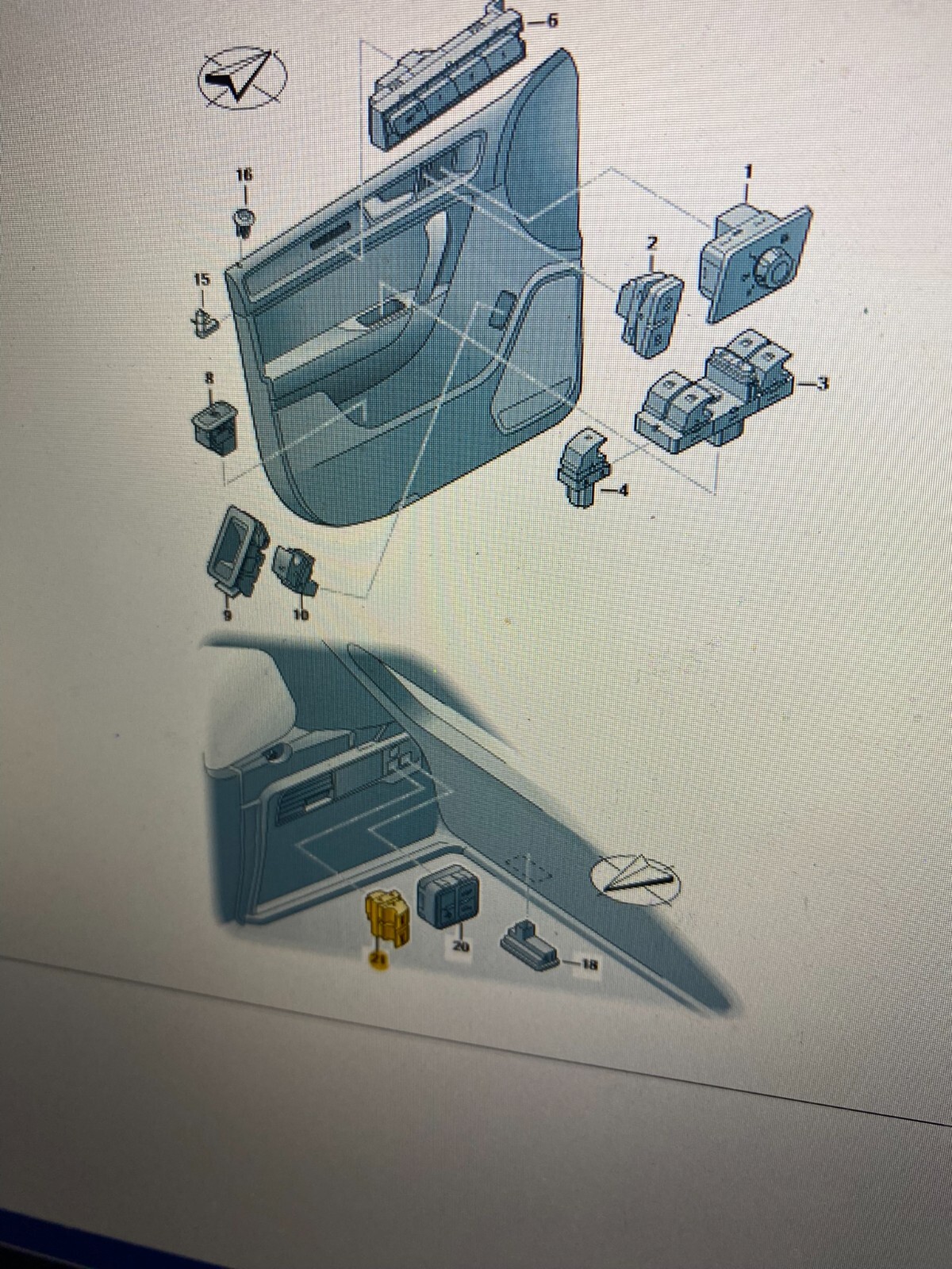 VW TOUAREG 7P SCHALTER FÜR LEHNENENTRIEGELUNG 7P6959519A ORIG.NEU!!! - Obrázek 10