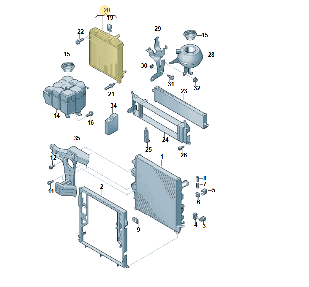VW TOUAREG ZUSATZKÜHLER FÜR KÜHLMITTEL 3.0 L BENZIN RECHTS 7P0121212K TEST ORIG - Obrázek 7