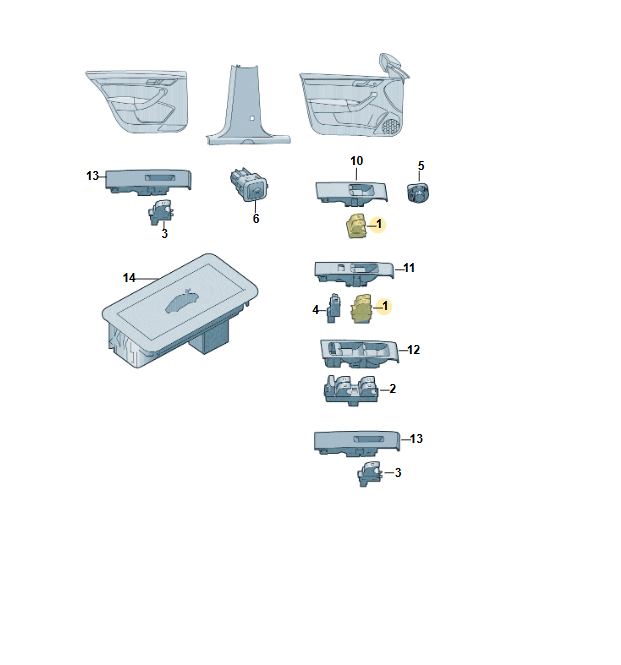 5E0959858 SKODA OCTAVIA 3 FAHRER SCHALTER FÜR EL. FENSTERHEBER VORN 5E0959858 OE - Obrázek 4