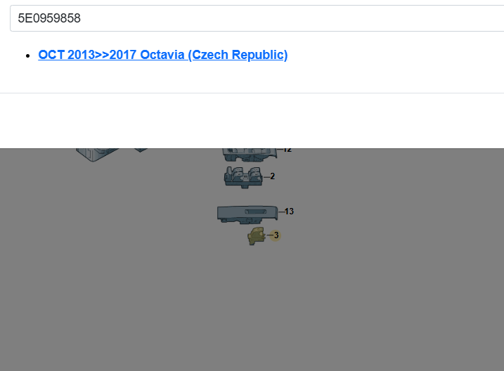 5E0959858 SKODA OCTAVIA 3 FAHRER SCHALTER FÜR EL. FENSTERHEBER VORN 5E0959858 OE - Obrázek 5