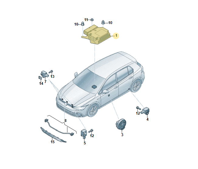 5QS959655E AUDI VW ŠKODA SEAT CUPRA STEUERGERÄT FÜR AIRBAG 5QS959655E ORIG.NEU ! - Obrázek 5