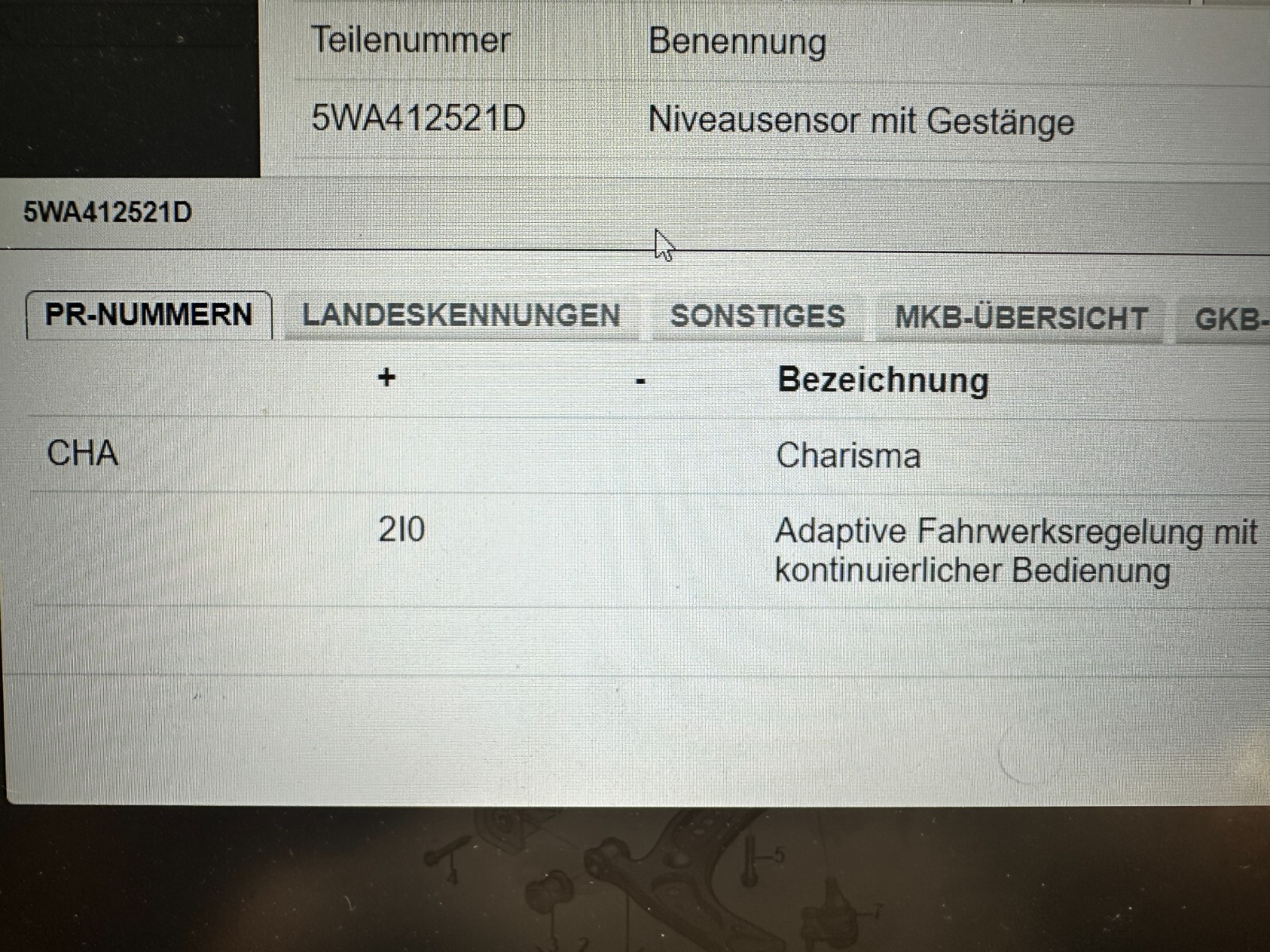 5WA412521D AUDI VW SKODA SEAT NIVEAUSENSOR MIT GESTÄNGE LINKS 5WA412521D ORG.NEU - Obrázek 3