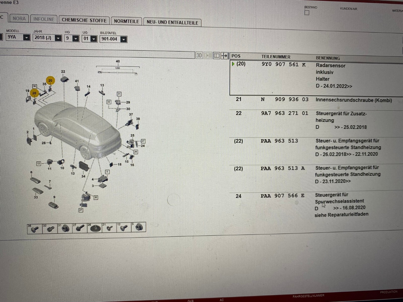 9Y0907561K ACC PORSCHE CAYENNE E3 DISTRONIC ACC RADAR SENSOR 9Y0907561K NEW - Obrázek 5