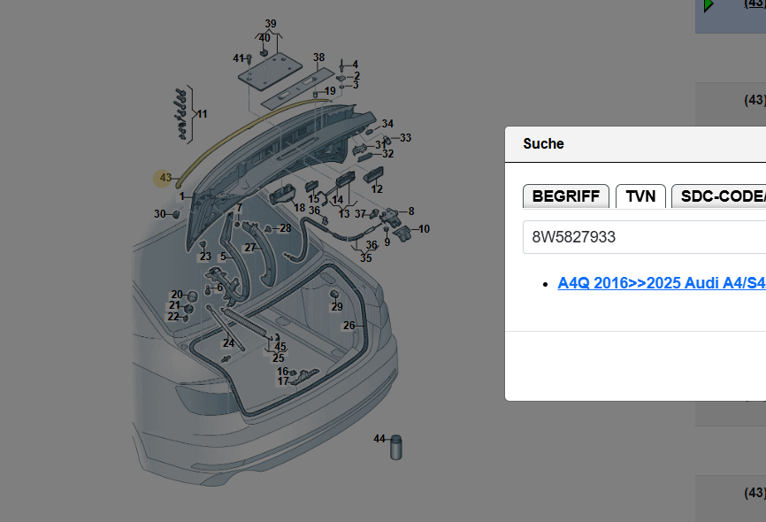 AUDI A4 S4 8W B9 HECKKLAPPE SPOILER 8W5827933C IBIS WEISS ORIG AUDI NEU !!! - Obrázek 5