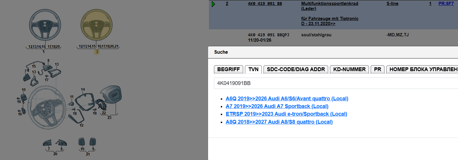 AUDI A6, AUDI A7, AUDI A8 AUDI LENKRAD SPORT S MIT PADDELS 4K0419091BB ORIG.NEU - Obrázek 4