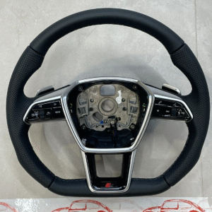 AUDI A6 S6 A7 S7 C8 4K AUDI S SPORT LEDER LENKRAD ABGEFLACHT GELOCHT ORIG.NEU