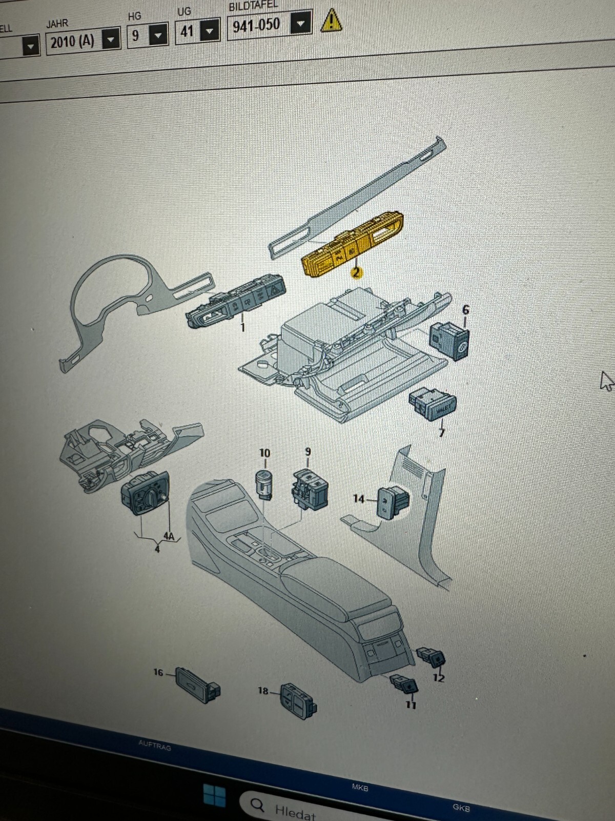 AUDI A8/S8 MEHRFACHSCHALTER SCHALTER 4H1959674D MULTIPLE SWITCH 4H1 959 674 D OE - Obrázek 16