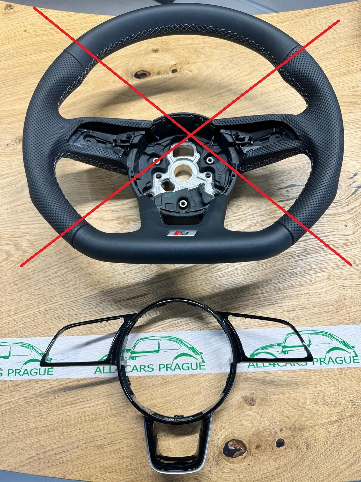 AUDI FLAT STEERING WHEEL TRIM S3 RS3 S4 RS4 S5 RS5 8W0419689A ORIGINAL NEU !! - Obrázek 3