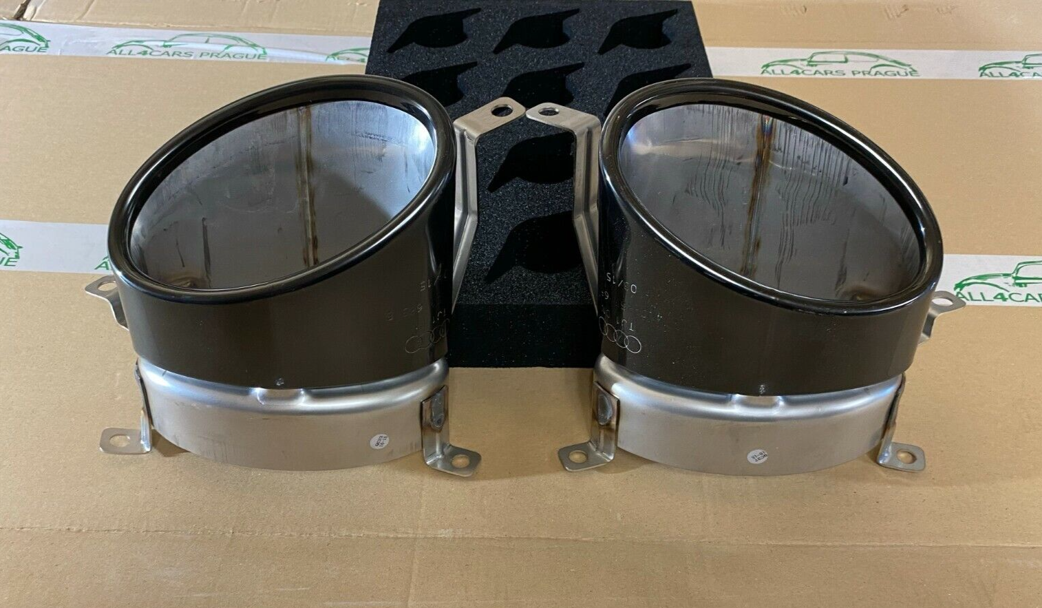 AUDI Q7 4L AUSPUFFBLENDEN SCHWARZ 4L0253683B 4L0253684B ORIGINAL NEU!!!