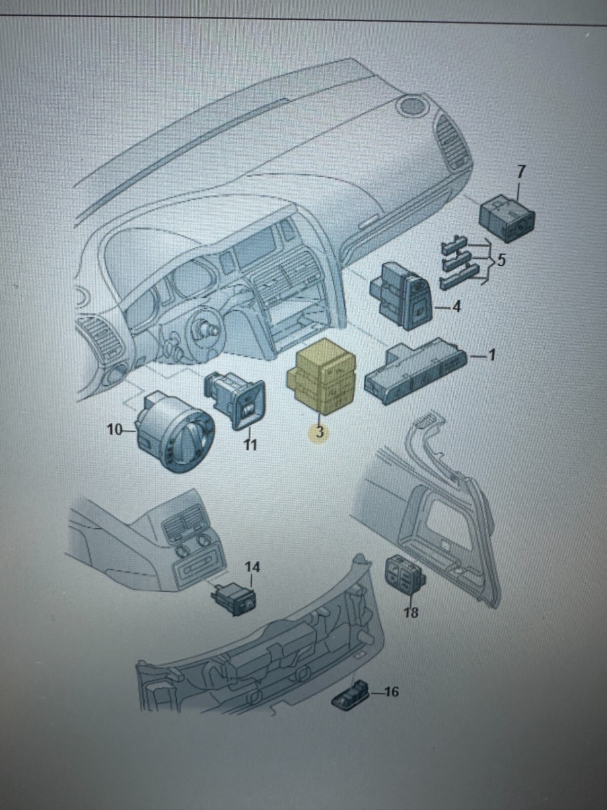 AUDI Q7 4L MEHRFACHSCHALTER 4L1927123A FAST NEU TEIL DEMONT VON TEST WAGEN ORIG. - Obrázek 4