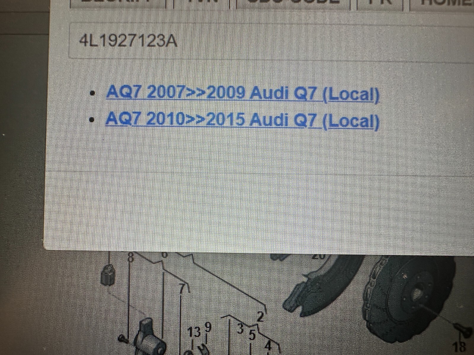 AUDI Q7 4L MEHRFACHSCHALTER 4L1927123A FAST NEU TEIL DEMONT VON TEST WAGEN ORIG. - Obrázek 5