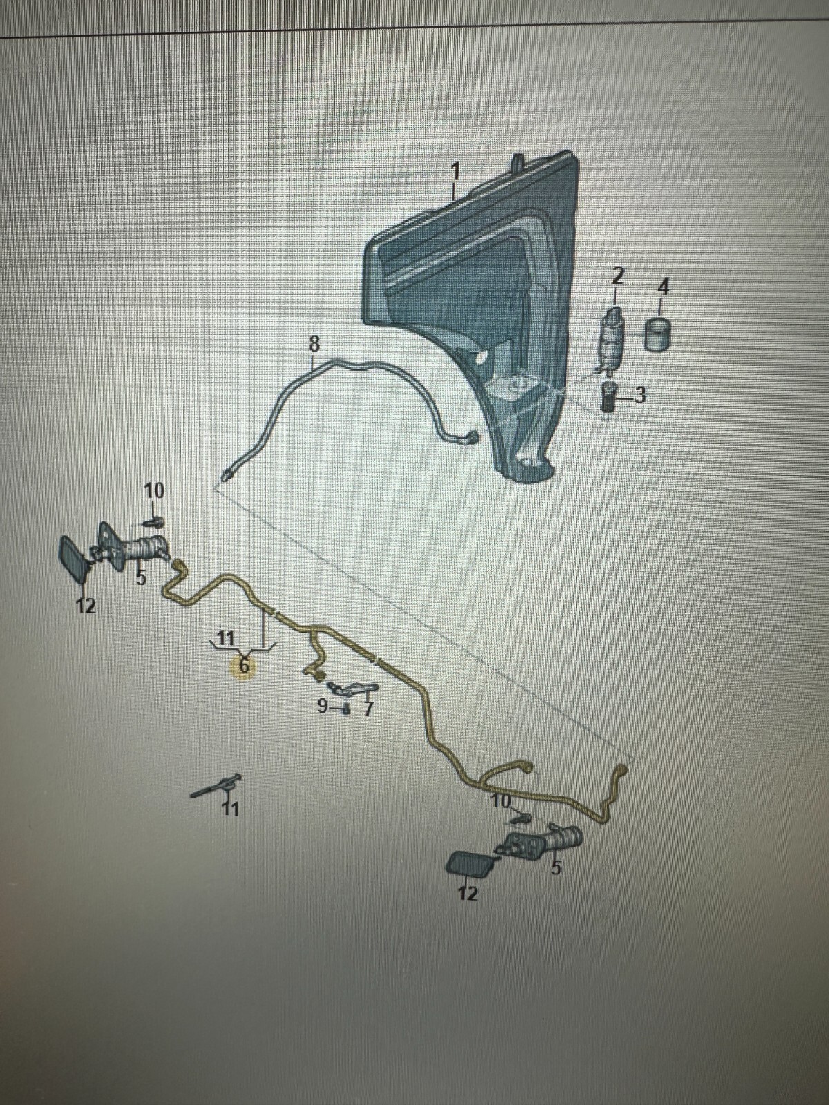 AUDI Q7 SCHLAUCH SCHEINWERFERREINIGUNGSANLAGE 4M0955970E Fast Neu dem v Test Car - Obrázek 6