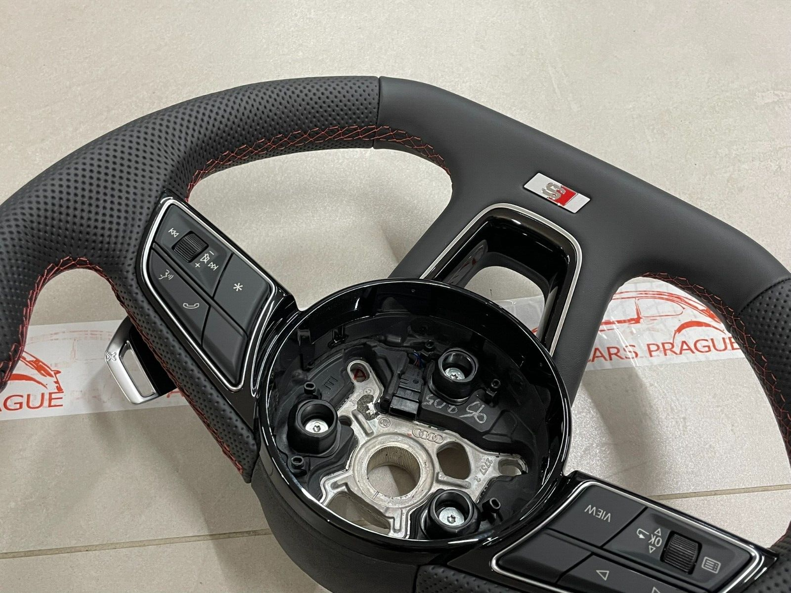 AUDI S4 S5 8W SPORT LEDER LENKRAD ABGEFLACHT GELOCHT S PADELS 8W0419091 ORIG NEU - Obrázek 8