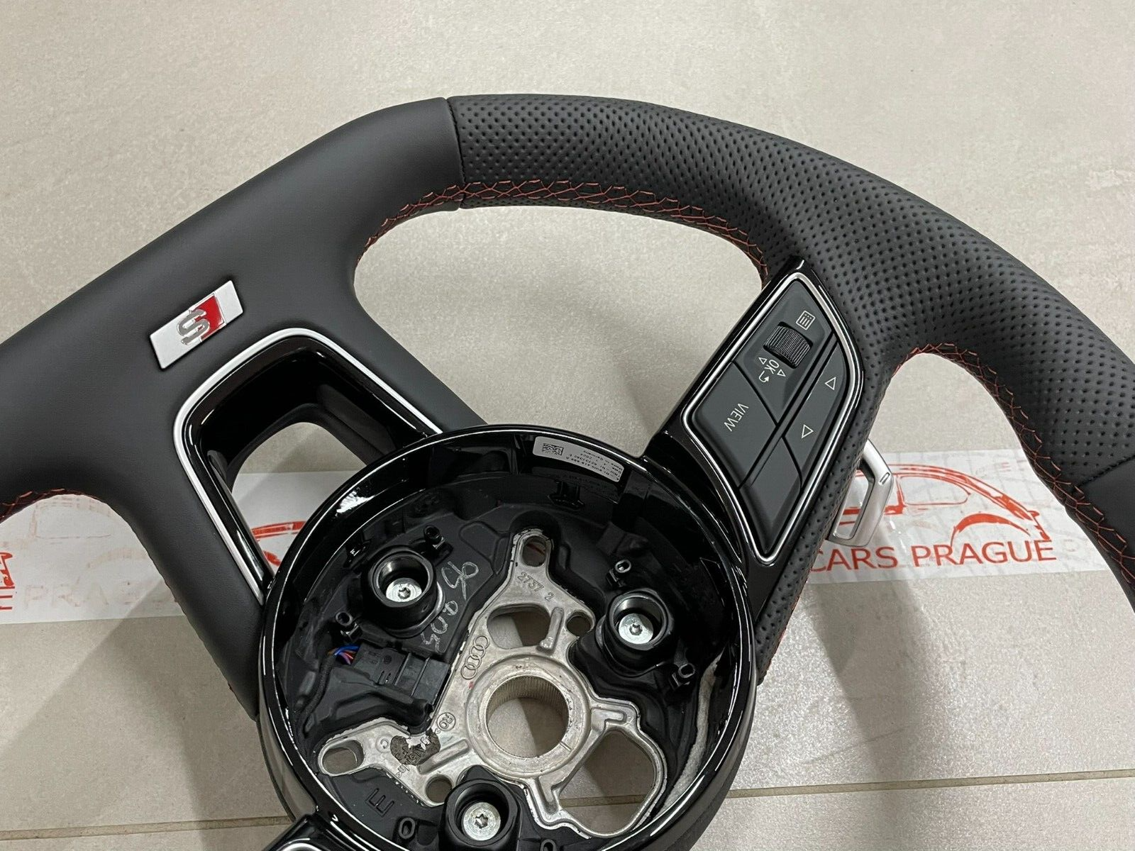 AUDI S4 S5 8W SPORT LEDER LENKRAD ABGEFLACHT GELOCHT S PADELS 8W0419091 ORIG NEU - Obrázek 9