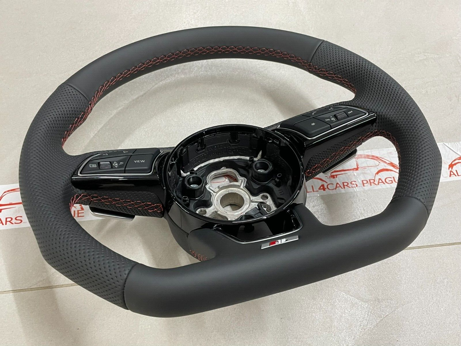 AUDI S4 S5 8W SPORT LEDER LENKRAD ABGEFLACHT GELOCHT S PADELS 8W0419091 ORIG NEU - Obrázek 10