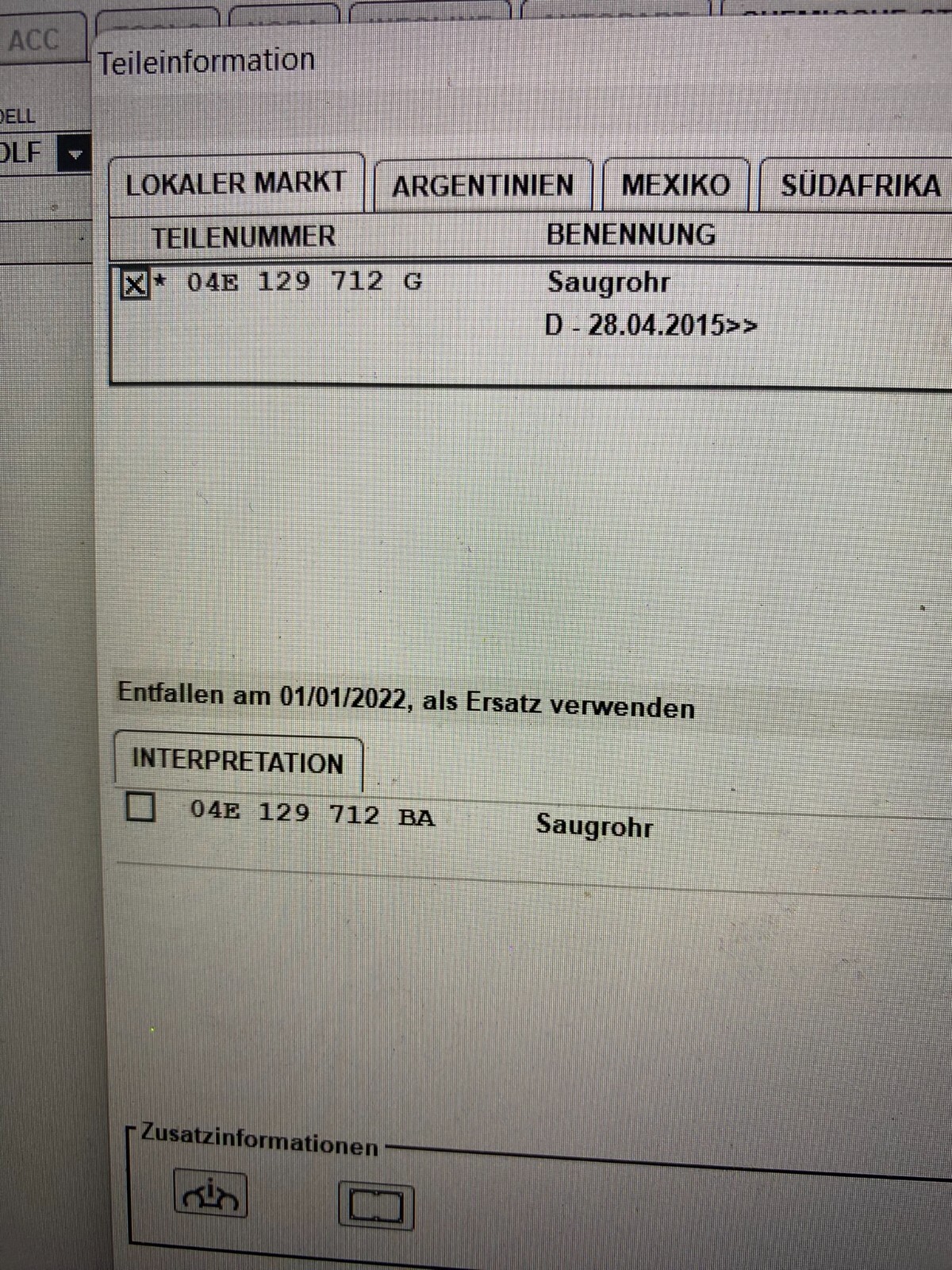 SAUGROHRMODUL 04E129712G / 04E 129 712 G VW SKODA SEAT ORIG. TEIL VW NEU!!! - Obrázek 10