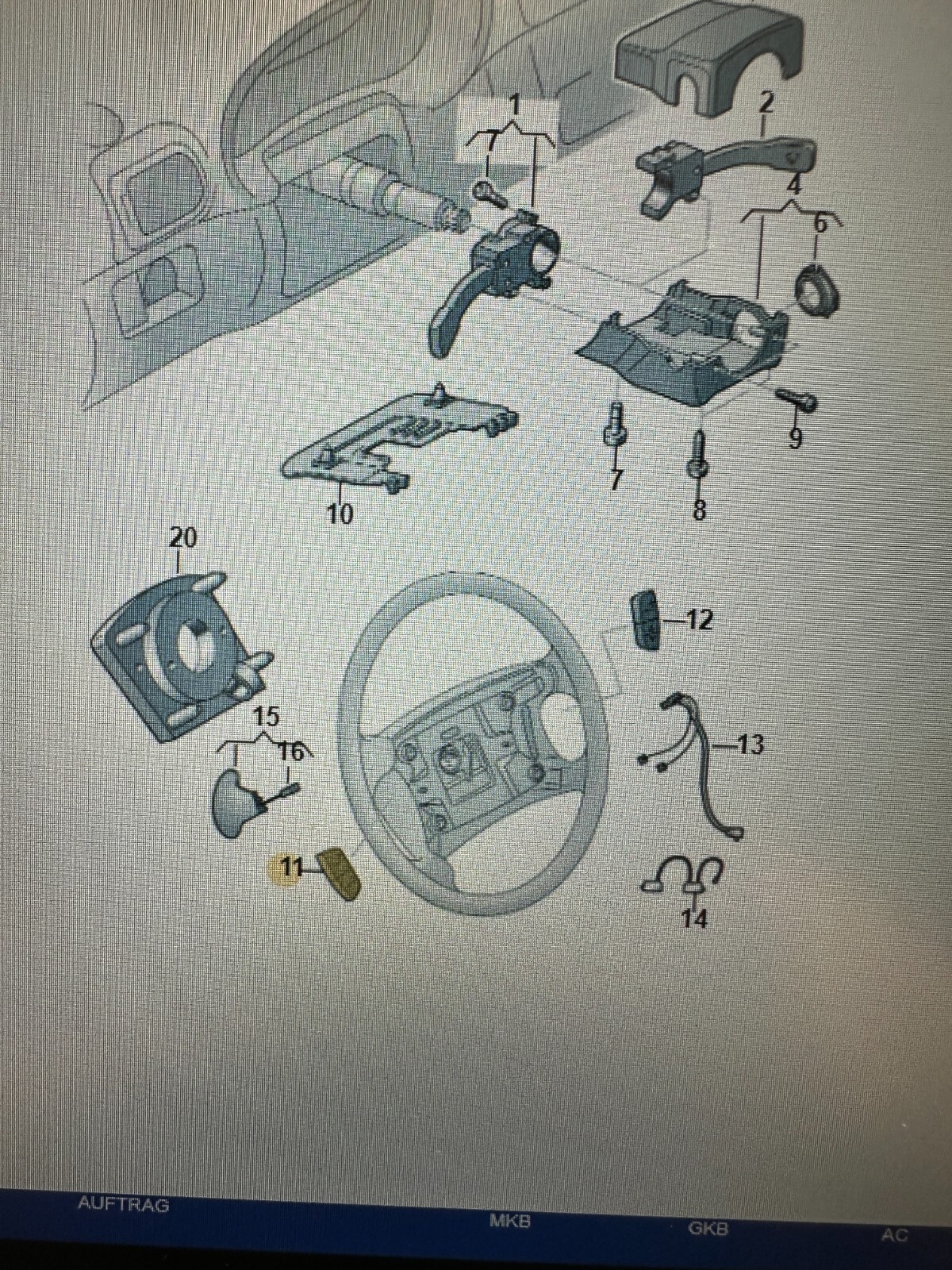 VOLKSWAGEN SEAT LENKRAD SCHALTER LINKS MIT STEUERGERÄT 1J0959537F Original Teil - Obrázek 3
