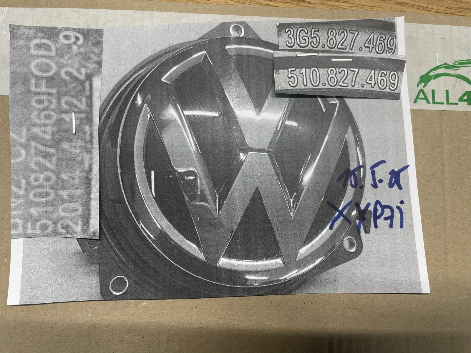 VW ARTEON GOLF SPORTSVAN PASSAT HECKKLAPPENÖFFNER LOGO 510827469 TEST CAR DEMONT - Obrázek 25