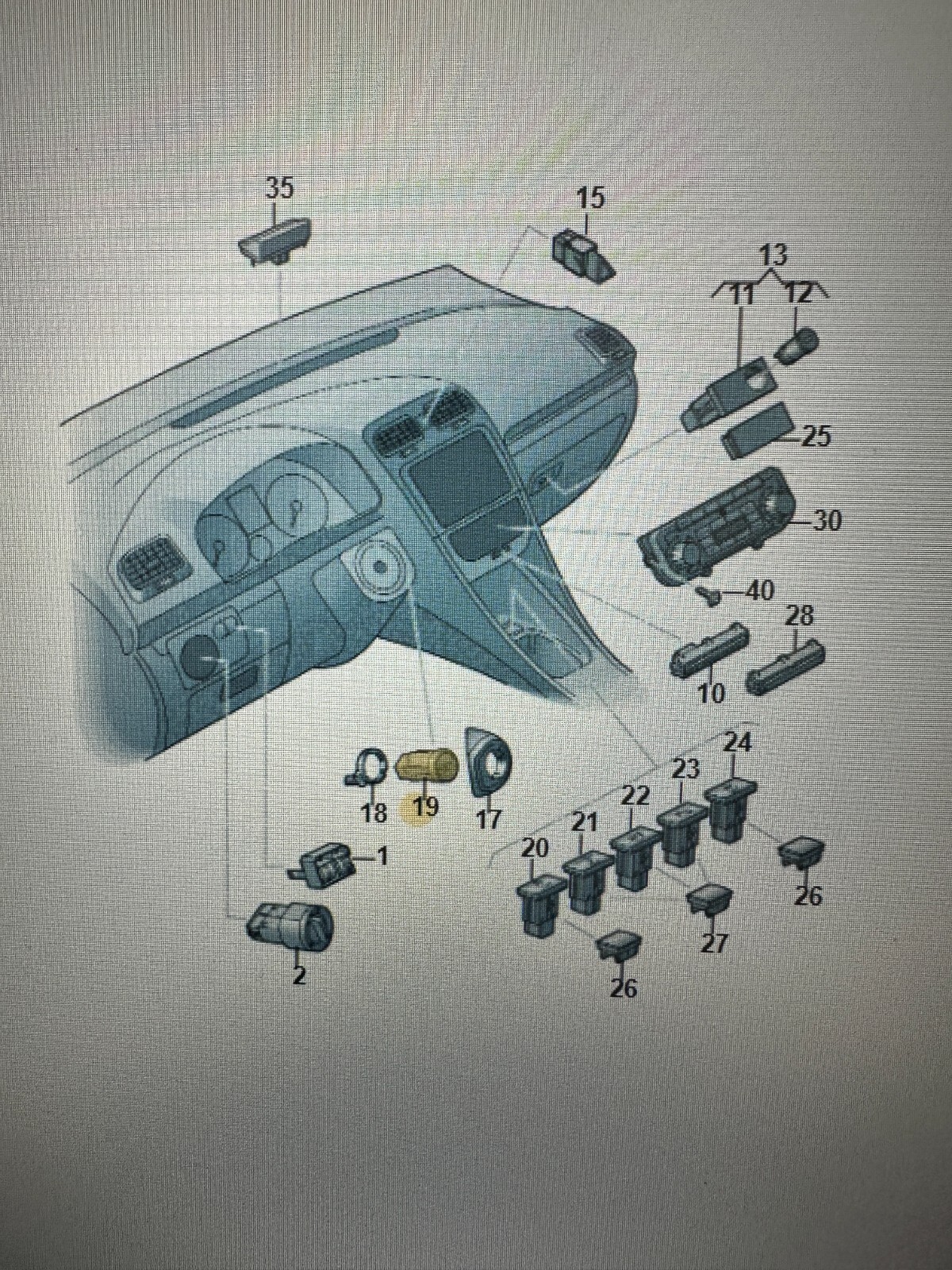 VW GOLF EOS SCIROCCO START STOP SCHALTER 5K0959839 5K0959839A 5K0959839B ORIG VW - Obrázek 4