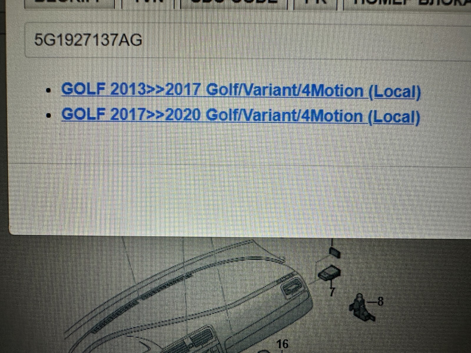 VW GOLF VII GTE BEDIENEINHEIT DRUCKTASTEN 5G1927137AG Fast Neu Teil d v Test Car - Obrázek 5