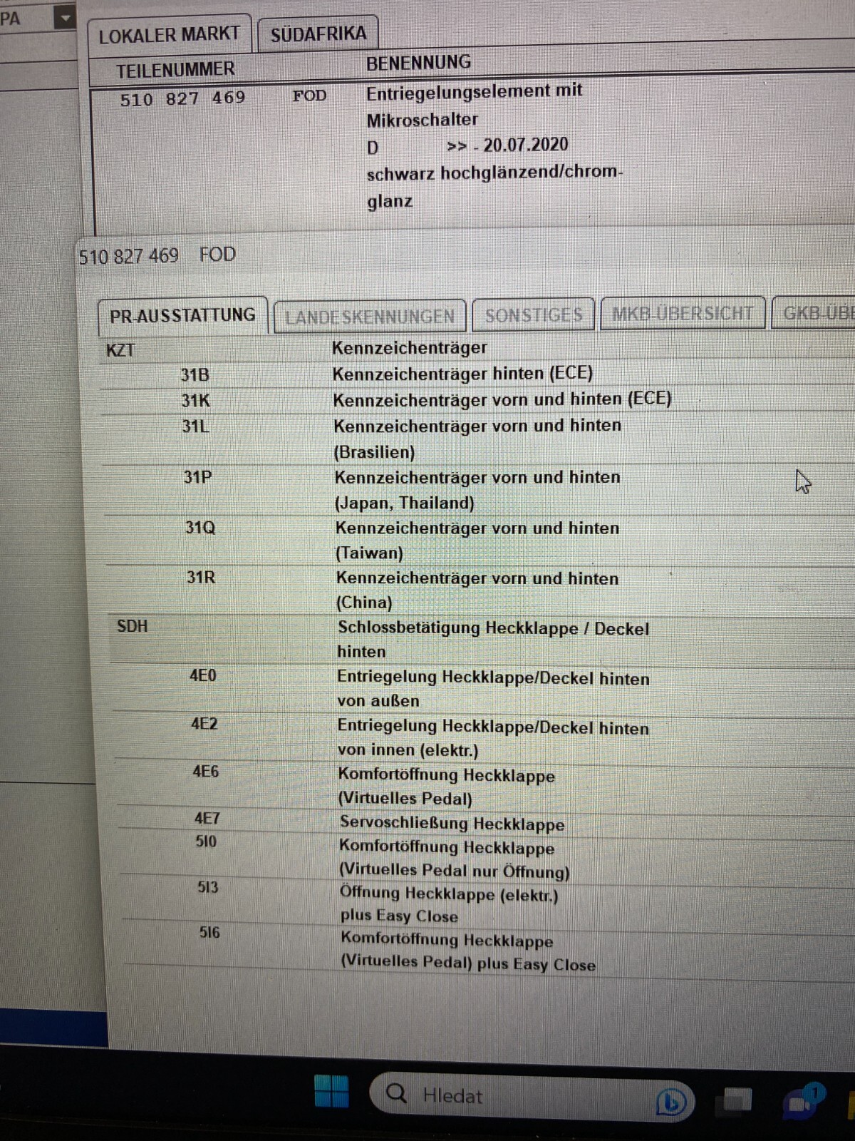 VW PASSAT B8 HECKKLAPPENÖFFNER LOGO VW HECKKLAPPE 3G5827469 510827469 ORIGINAL - Obrázek 22