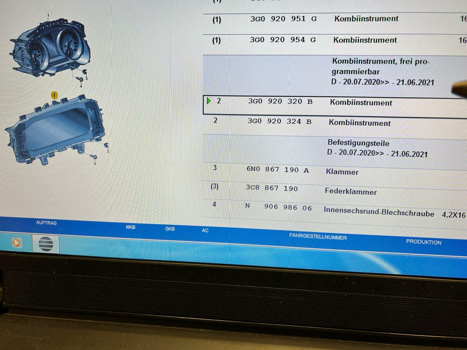 VW PASSAT / VARIANT VIRTUAL COCKPIT TACHOMETER 3G0920320B NEU 0 KM ORIG.NEU !!! - Obrázek 8