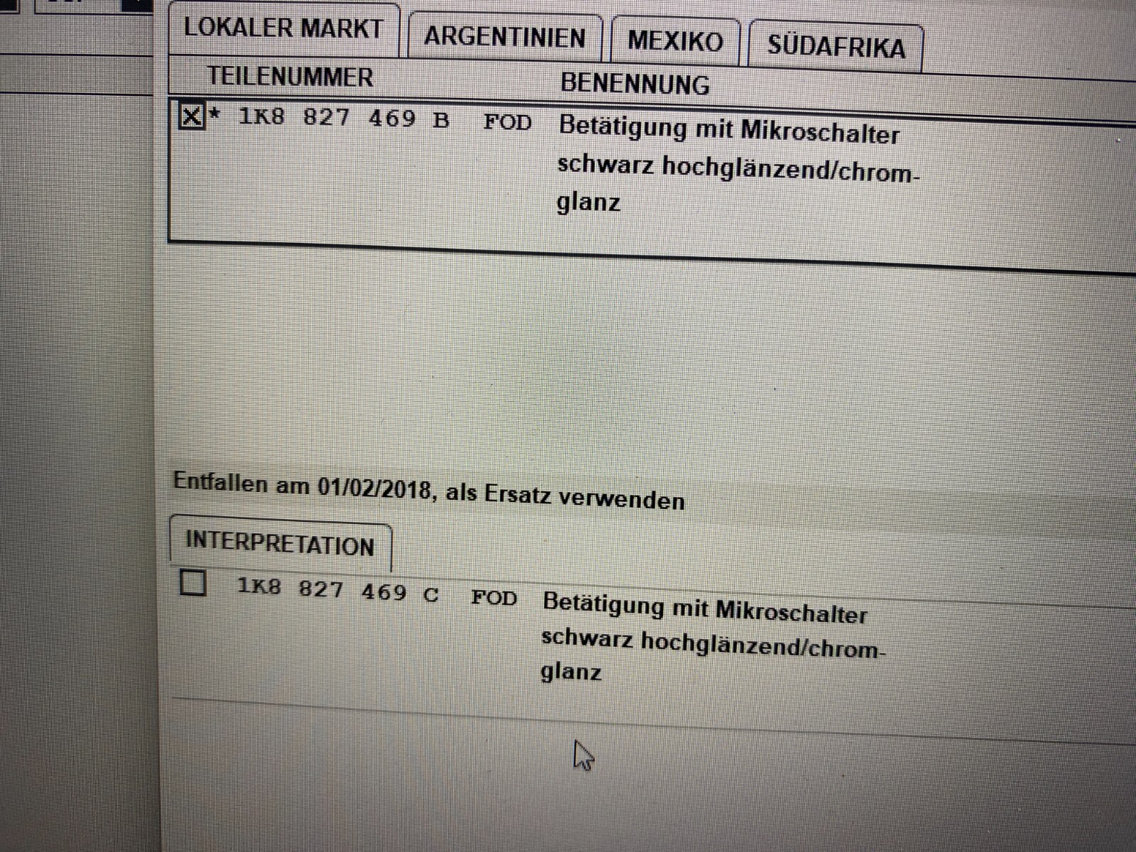 VW SCIROCCO HECKKLAPPENGRIFF 1K8827469A BESTÄTIGUNG MIKROSCHALTER ORIGINAL - Obrázek 18