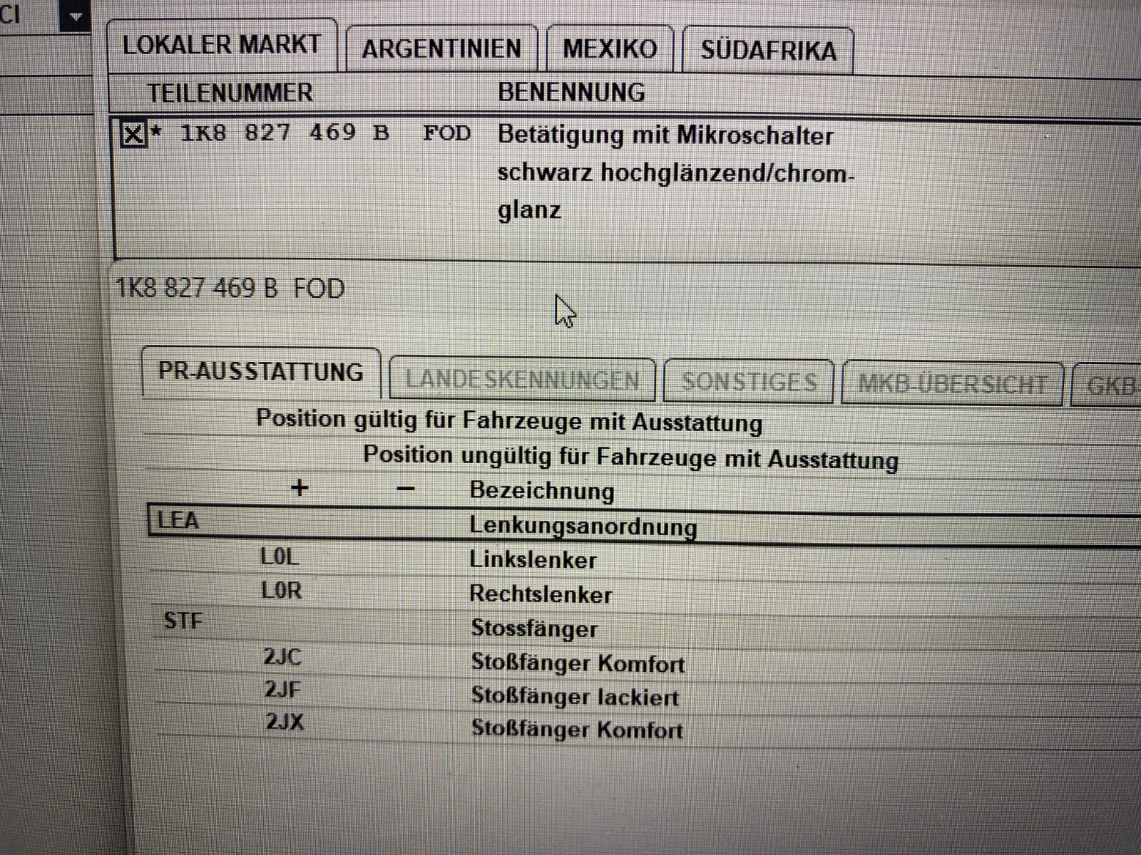 VW SCIROCCO HECKKLAPPENGRIFF 1K8827469A BESTÄTIGUNG MIKROSCHALTER ORIGINAL - Obrázek 19