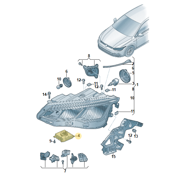 VW STEUERGERÄT FÜR LED SCHEINWERFER 992941591DG DEMONT VOM TEST WAGEN VW ORIG - Obrázek 4
