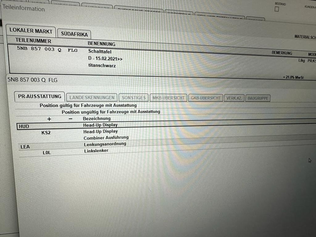 VW TIGUAN 2016-2022 ARMATURENBRETT FÜR HUD 5NB857003 N + GURTEN VORN +AIRBAG NEU - Obrázek 19