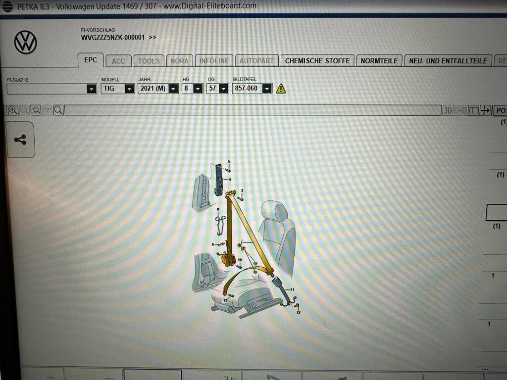 VW TIGUAN 2016-2022 ARMATURENBRETT FÜR HUD 5NB857003 N + GURTEN VORN +AIRBAG NEU - Obrázek 23
