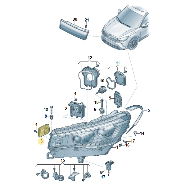 VW TIGUAN SEAT TERRAMAR SCHEINWERFER STEUERGERÄT 9Y0941597BA DEMONT VOM TEST CAR - Obrázek 10