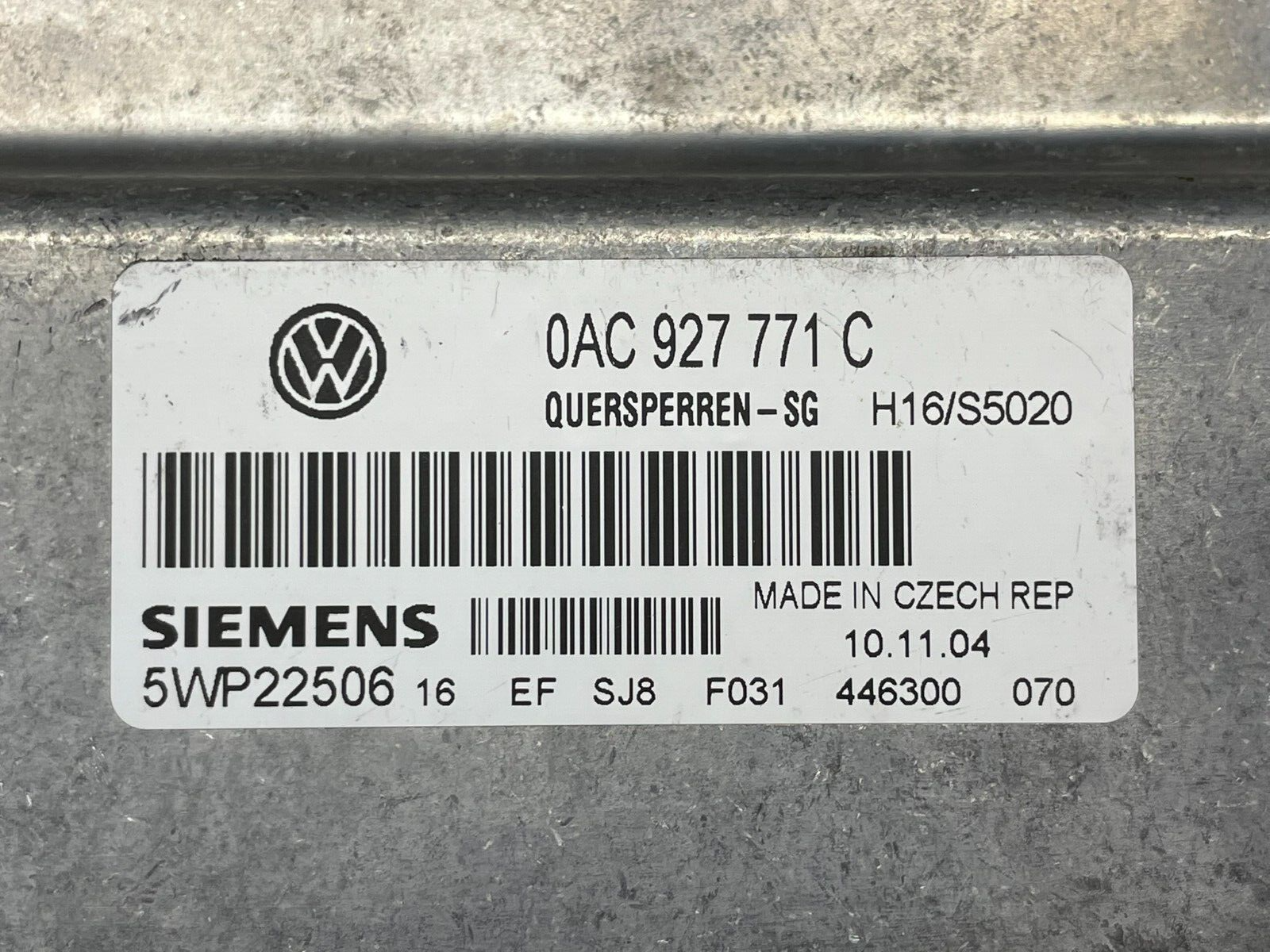 VW TOUAREG 7L STEUERGERÄT FÜR QUERSPERREN 0AC927771C = 0AC927771D DEM V TEST CAR - Obrázek 3