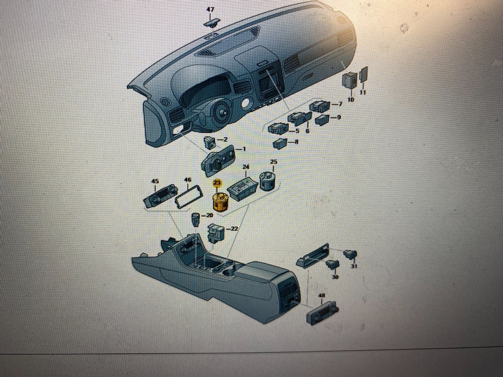 VW TOUAREG 7P SCHALTER ON/OFF ROAD SCHALTER F.DIFFERENZIALSPERRE 7P6941435B ORIG - Obrázek 11