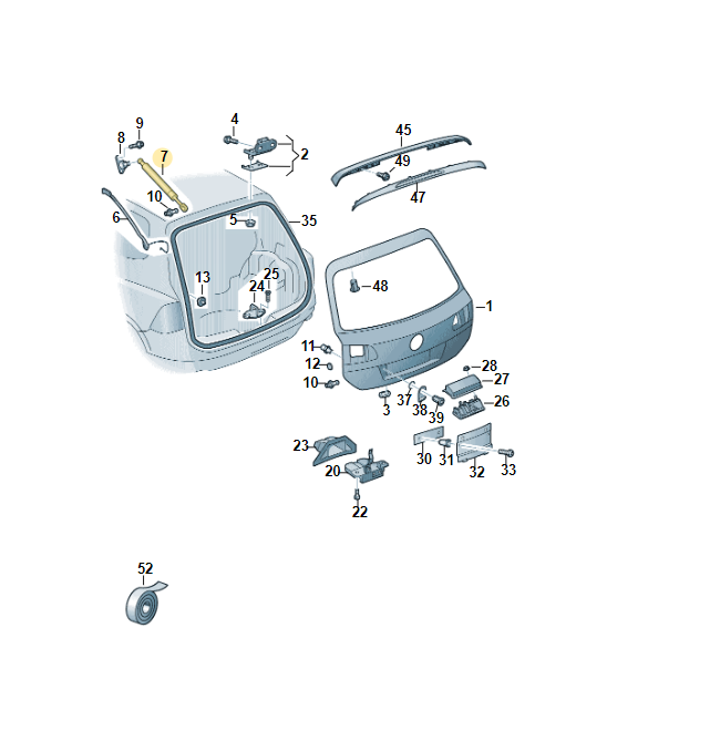 VW TOUAREG ANTRIEBSEINHEIT FUR HECKKLAPPE ELEKTRISCH 7P6827851F ORIGINÁL VW TEIL - Obrázek 5