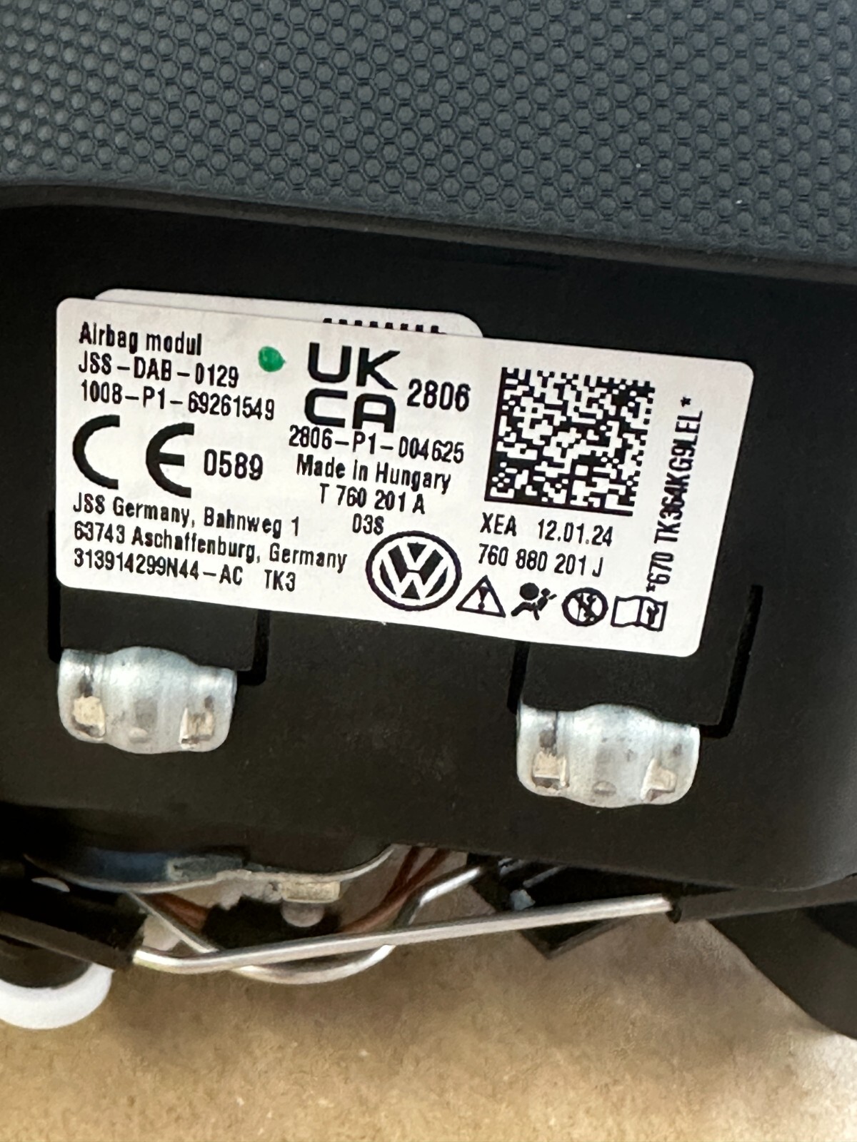 VW TOUAREG LENKRAD A.I.R.B.A.G. 760880201J ORIGINAL NEU !! 760880201J - Obrázek 6