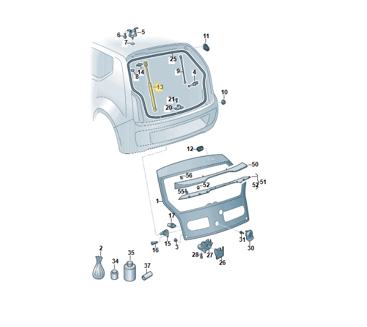 1S6827550E VW UP HECKKLAPPENDÄMPFER GASFEDER HECKKLAPPE 1S6827550E ORIG. VW TEIL - Obrázek 4