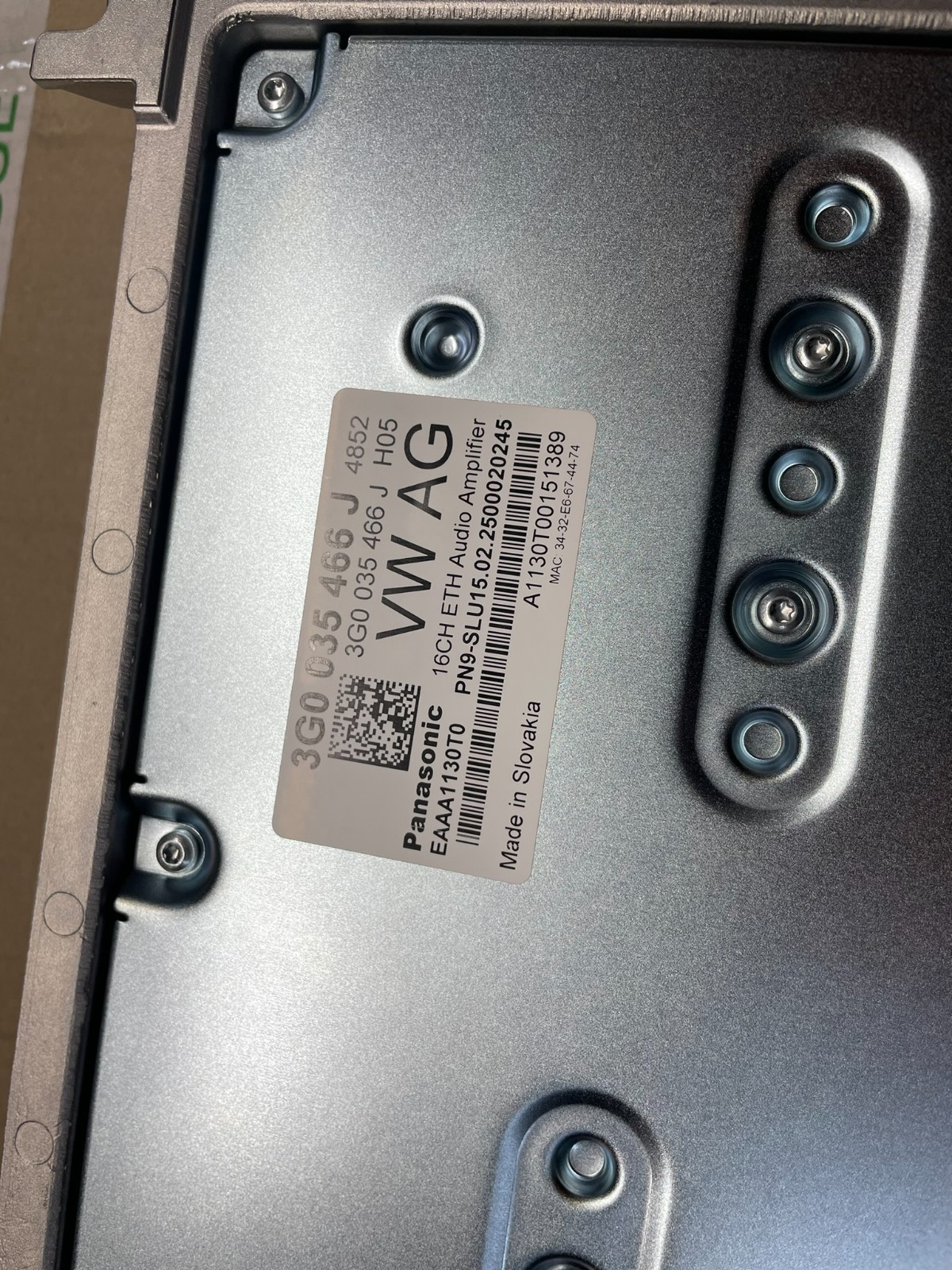 3G0035466J VW ŠKODA AUDIO VERSTÄRKER AUDIO AMPLIFIER 3G0035466J ORIG.NEU TEIL ! - Obrázek 13