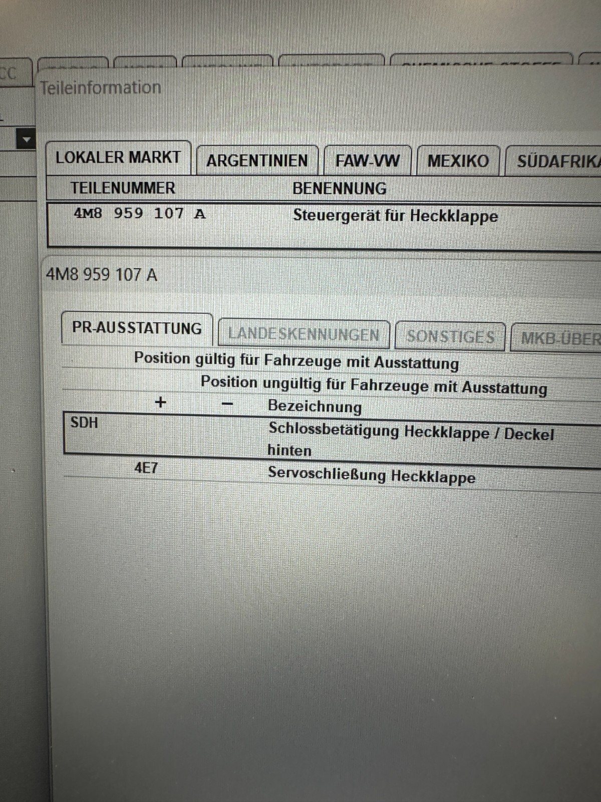 4M8959107A AUDI STEUERGERÄT ELEKTRISCHE HECKKLAPPE MODUL 4M8959107A ORIG.NEU ! - Obrázek 13