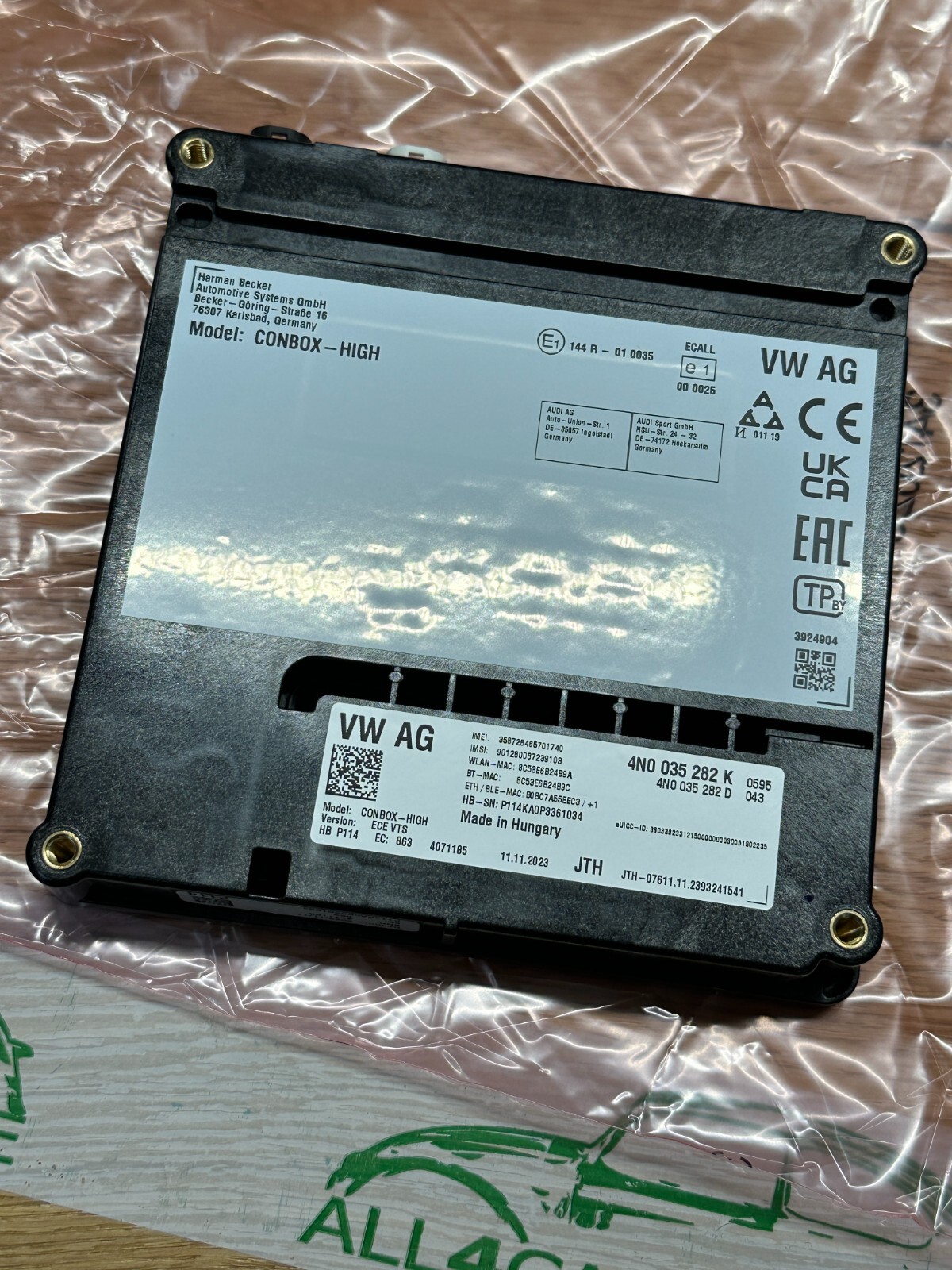 4N0035282K PORSCHE AUDI NOTRUF HOCHKOMMUNIKATIONSEINHEIT 4N0 035 282 K ORIG.NEU