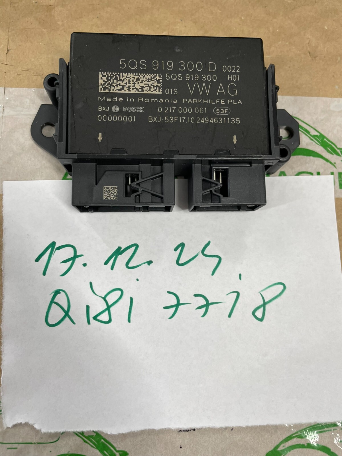 AUDI A3 S3 RS3 STEUERGERÄT FÜR PARKASISTENT EINPARKHILFE PLA PDC 5QS919300D NEU - Obrázek 19