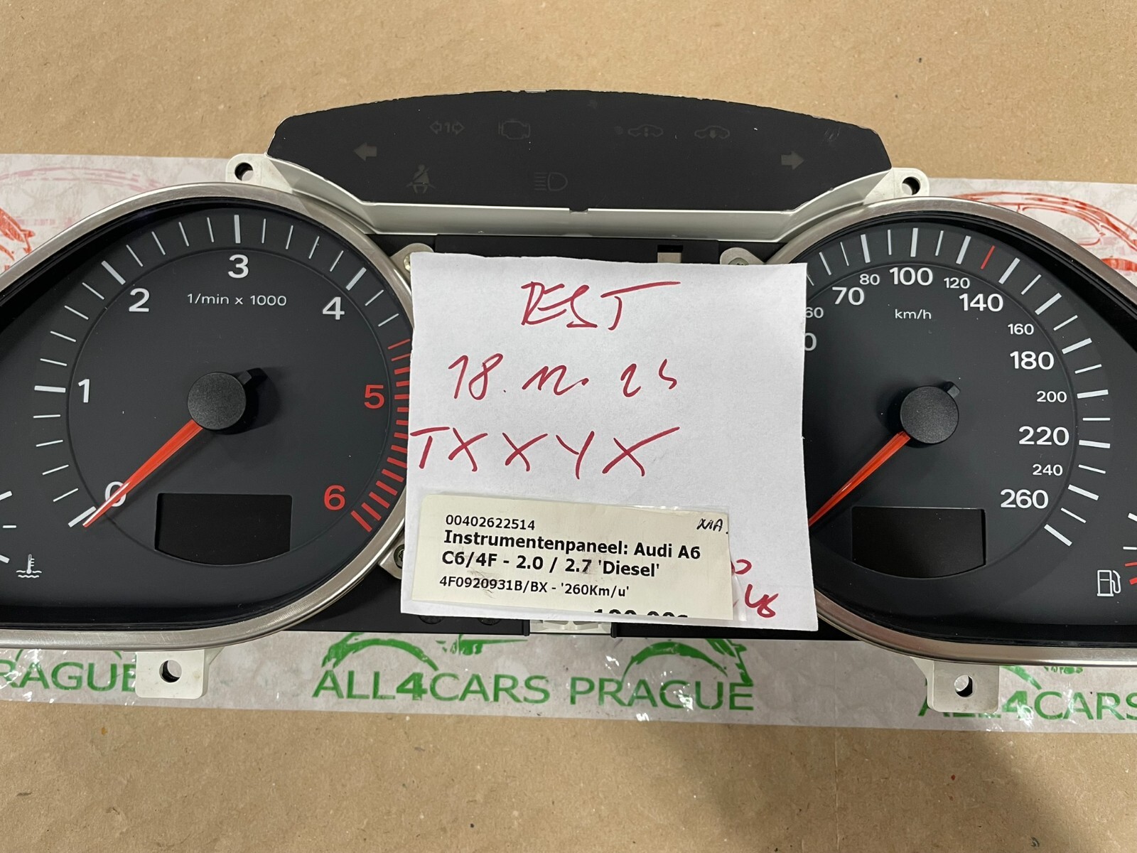 AUDI A6 4F TACHOMETER DIESEL KOMBIINSTRUMENT 4F0920931B / BX DEM. VOM TEST WAGEN - Obrázek 6