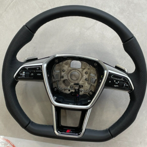 AUDI A6 S6 A7 S7 C8 4K AUDI S SPORT LEDER LENKRAD ABGEFLACHT GELOCHT FAST NEU  !