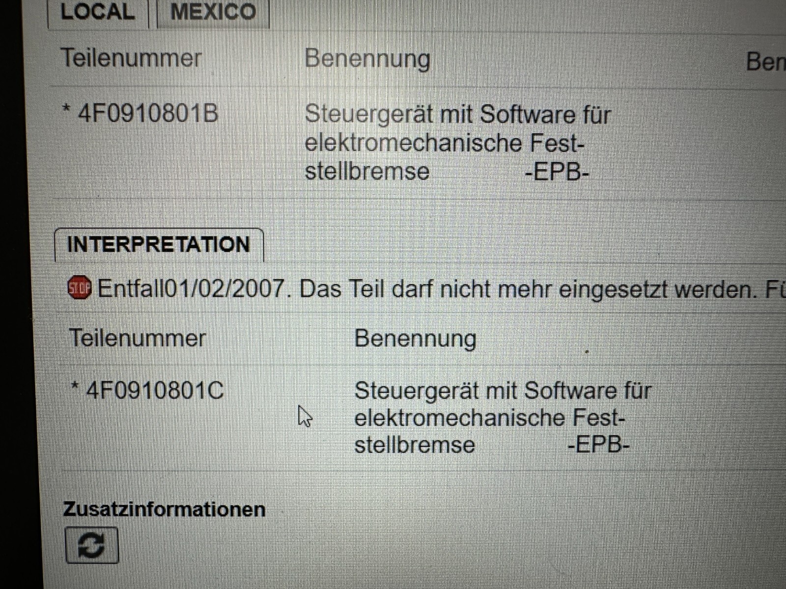 AUDI A6 STEUERGERÄT ELEKTROMECHANISCHE FESTELLBREMSE 4F0907801A B,C,D fast Neu.. - Obrázek 3