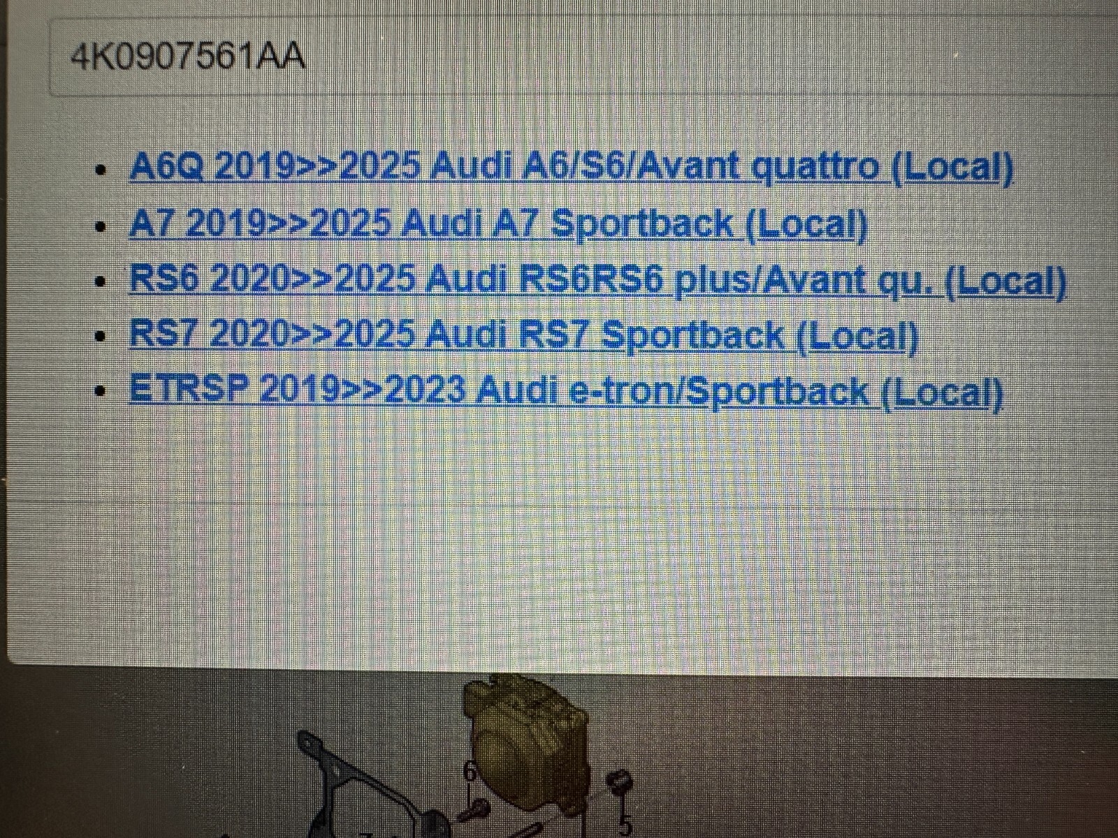 AUDI A6,RS6,A7, RS7, E-TRON STEUERGERÄT ABSTANDSREGELUNG RADARSENSOR 4K0907561AA - Obrázek 6