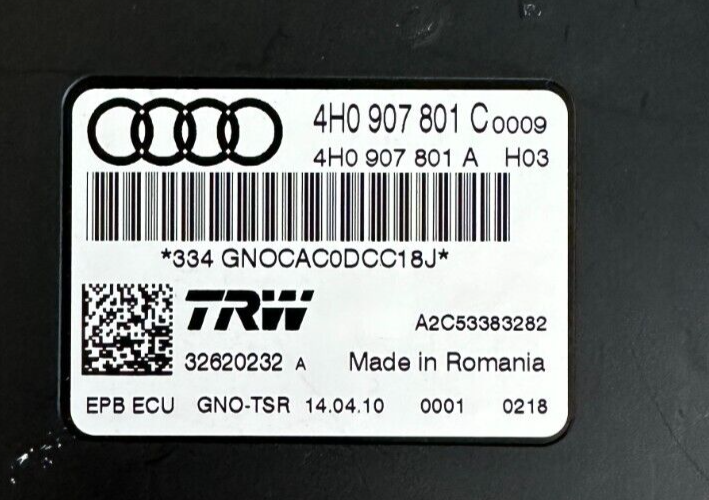 AUDI A7 A8 STEUERGERÄT ELEKTROMECHANISCHE BREMSE 4H0907801C Fast Neu d Test Car - Obrázek 3