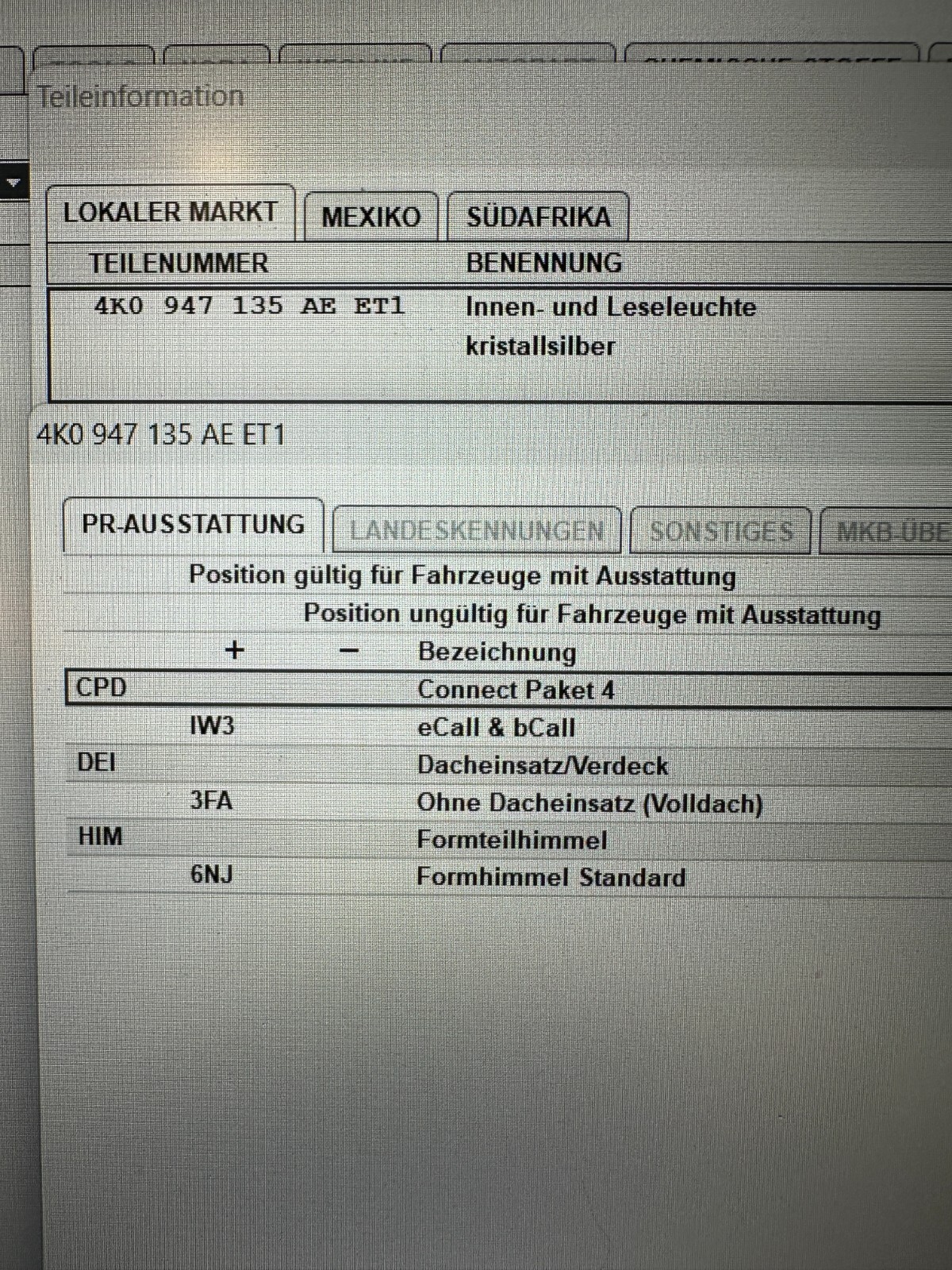 AUDI INNENRAUMLEUCHTUNG DACHLAMPE FRONTKOPFLEUCHTE 4K0947135AE - Obrázek 13