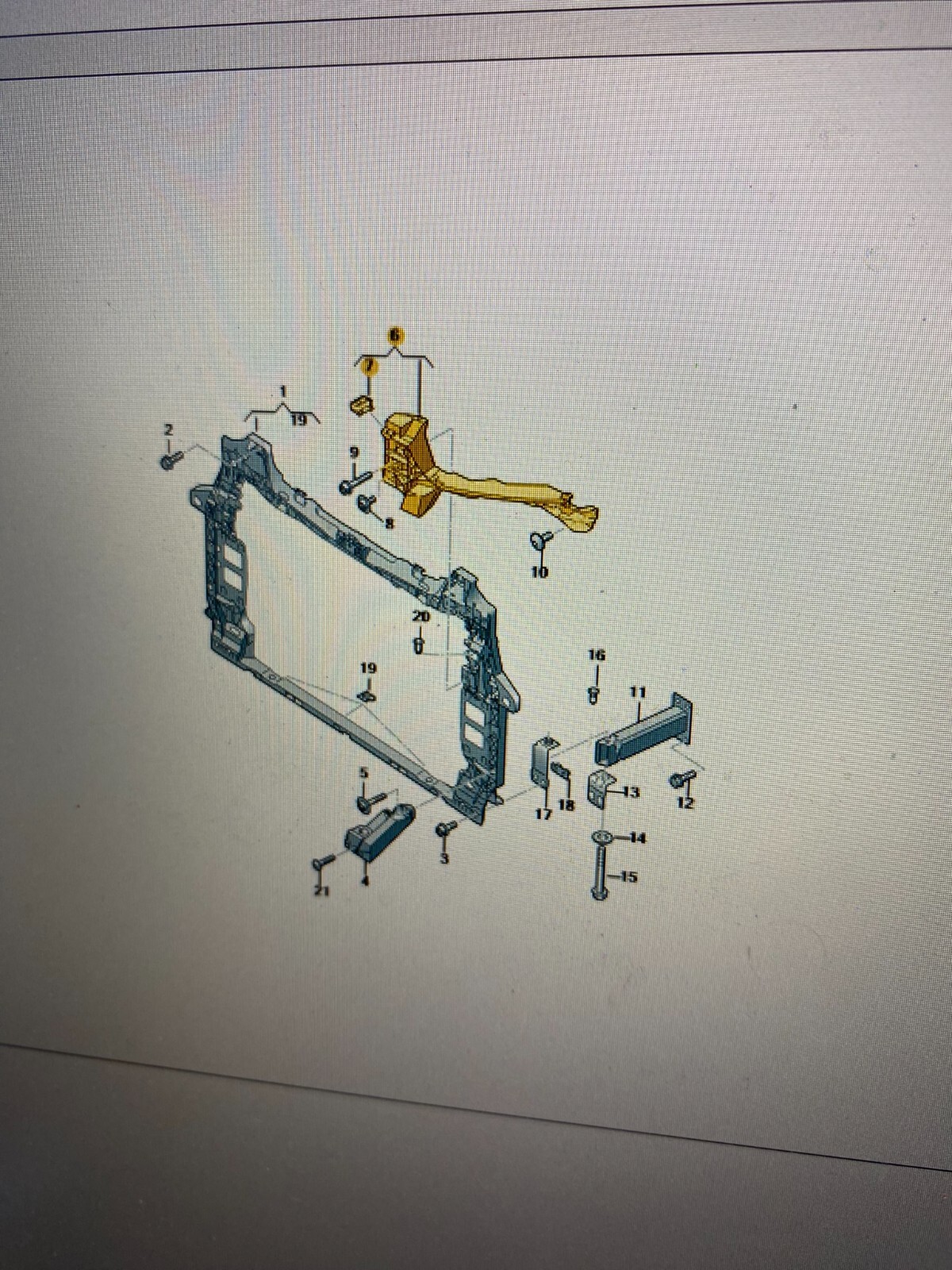 AUDI Q7 4M SCHEINWERFER HALTER + SENZOR CRASH 4M0805607 4M0959651 4M0971677 NEU - Obrázek 10