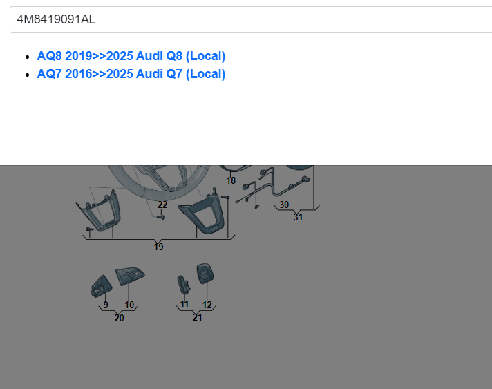 AUDI Q7 Q8 SPORT LEDER LENKRAD PERFORIERT BEHEIZT 4M8419091AL Fast Neu Test Car - Obrázek 8