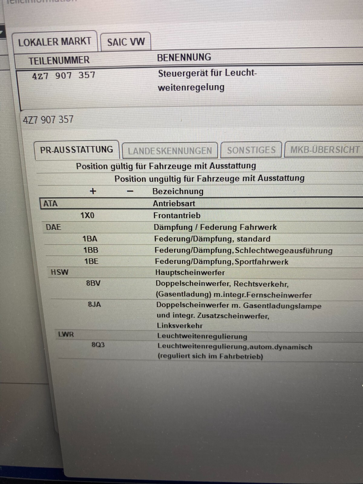 AUDI VW SKODA STEUERGERÄT LEUCHTWEITENREGULIERUNG 4Z7907357 ORIGINAL - Obrázek 14